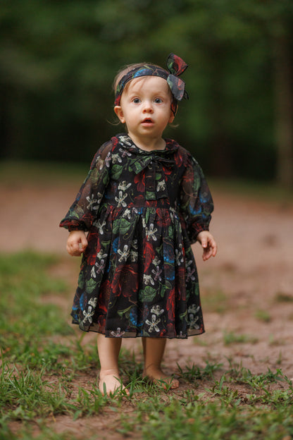 EMMA BLACK FLOWER DRESS