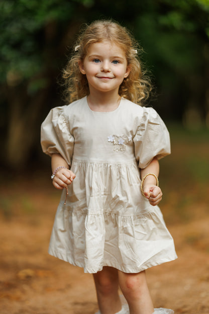 Cherished Girl Cream Petals Dress