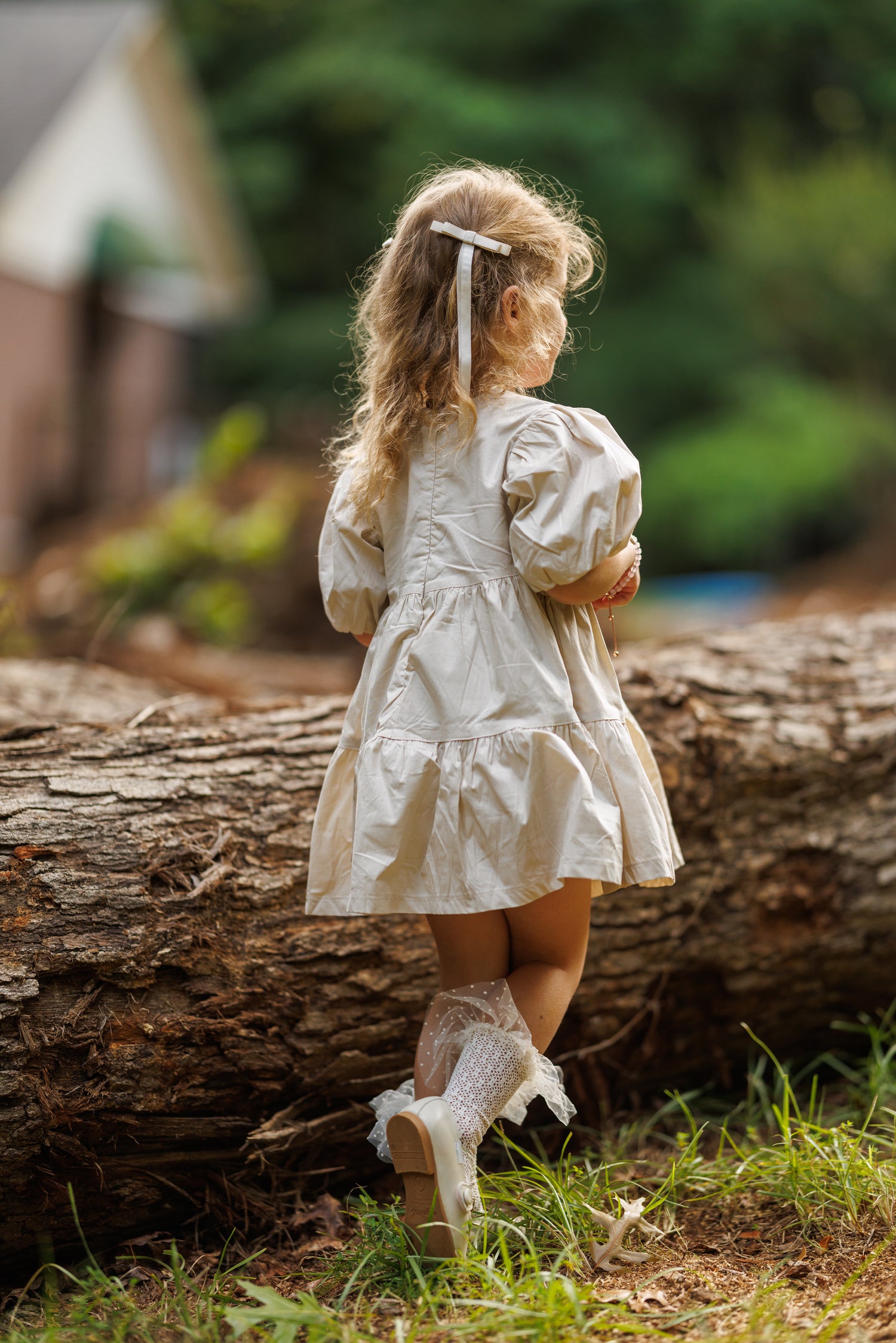 Cherished Girl Cream Petals Dress