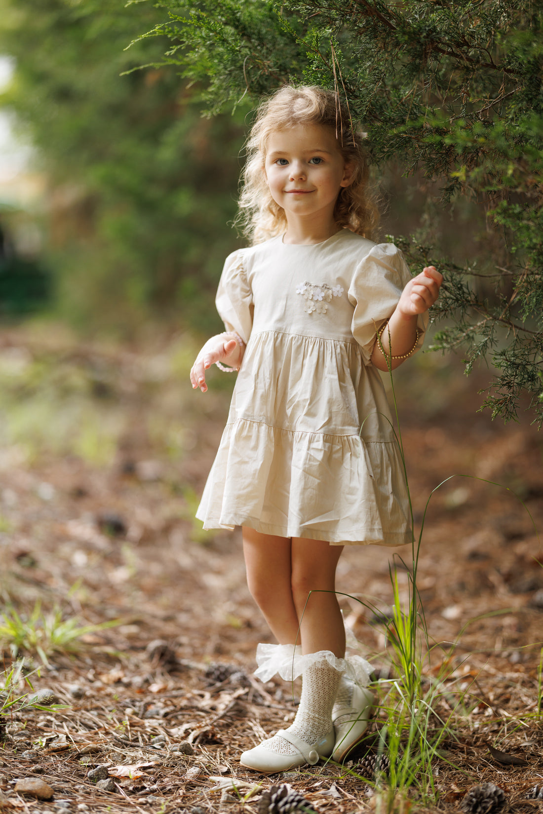 Cherished Girl Cream Petals Dress