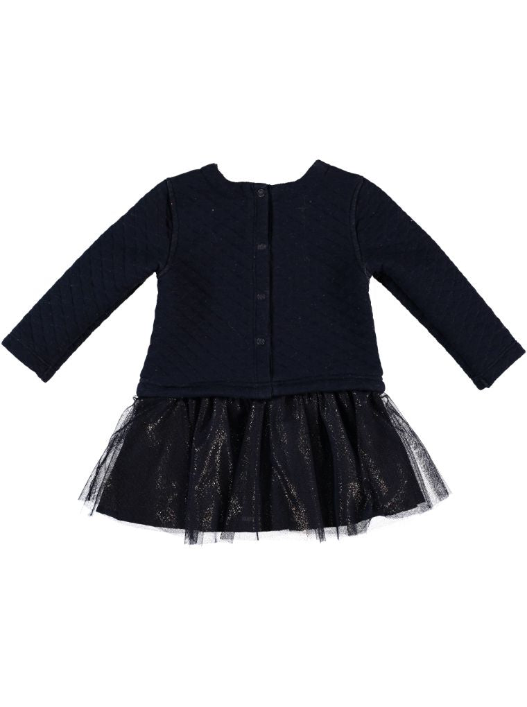 SPARKLE COTTON NAVY DRESS