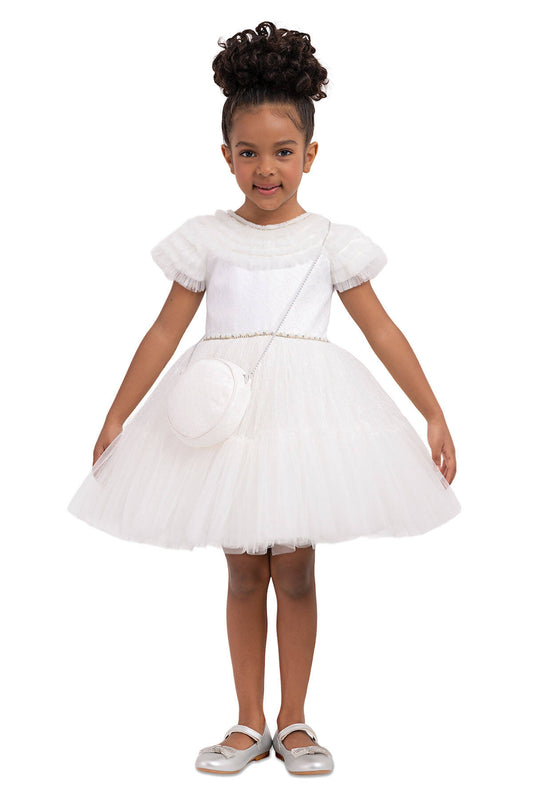 Celeste Pearl Tulle Party Dress
