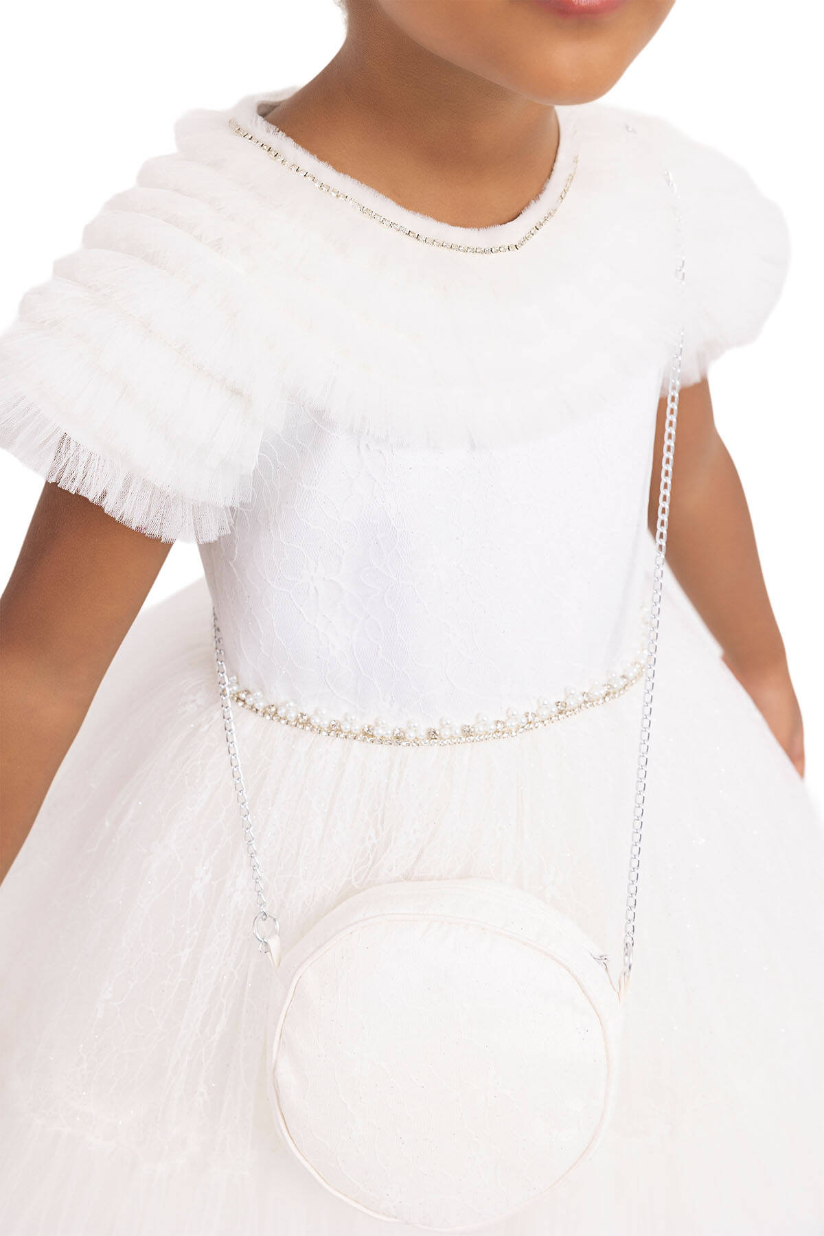 Celeste Pearl Tulle Party Dress