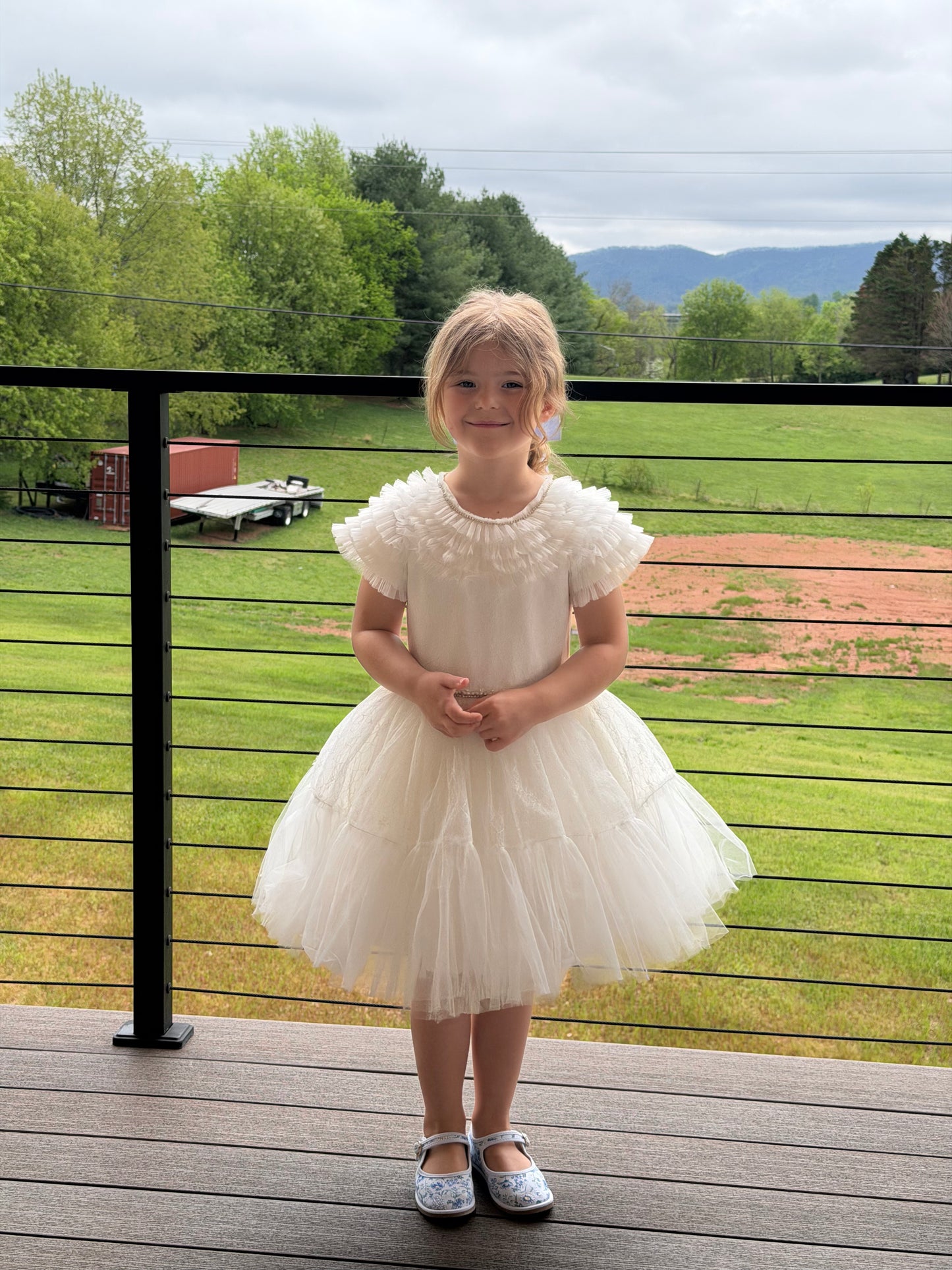 Celeste Pearl Tulle Party Dress