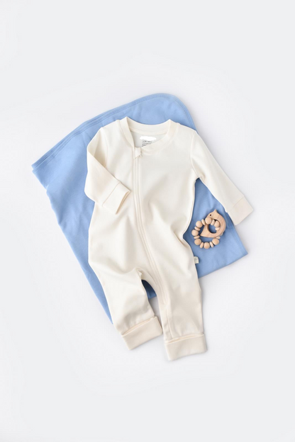 Oragnic Cotton  Zippered Romper