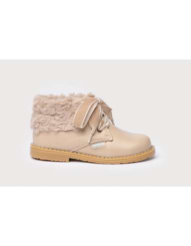 Ankle boots with Fur Angelitos  Camel