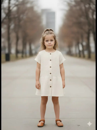 European STYLE Cotton Gauze A-Line Dress 