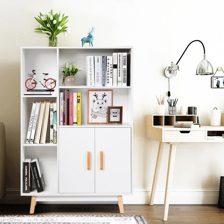 Free Standing  Cabinet with 2 Door Cabinet and 5 Shelves