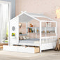 Wooden Full Size House Bed with 2 Drawers,Kids Bed with Storage Shelf