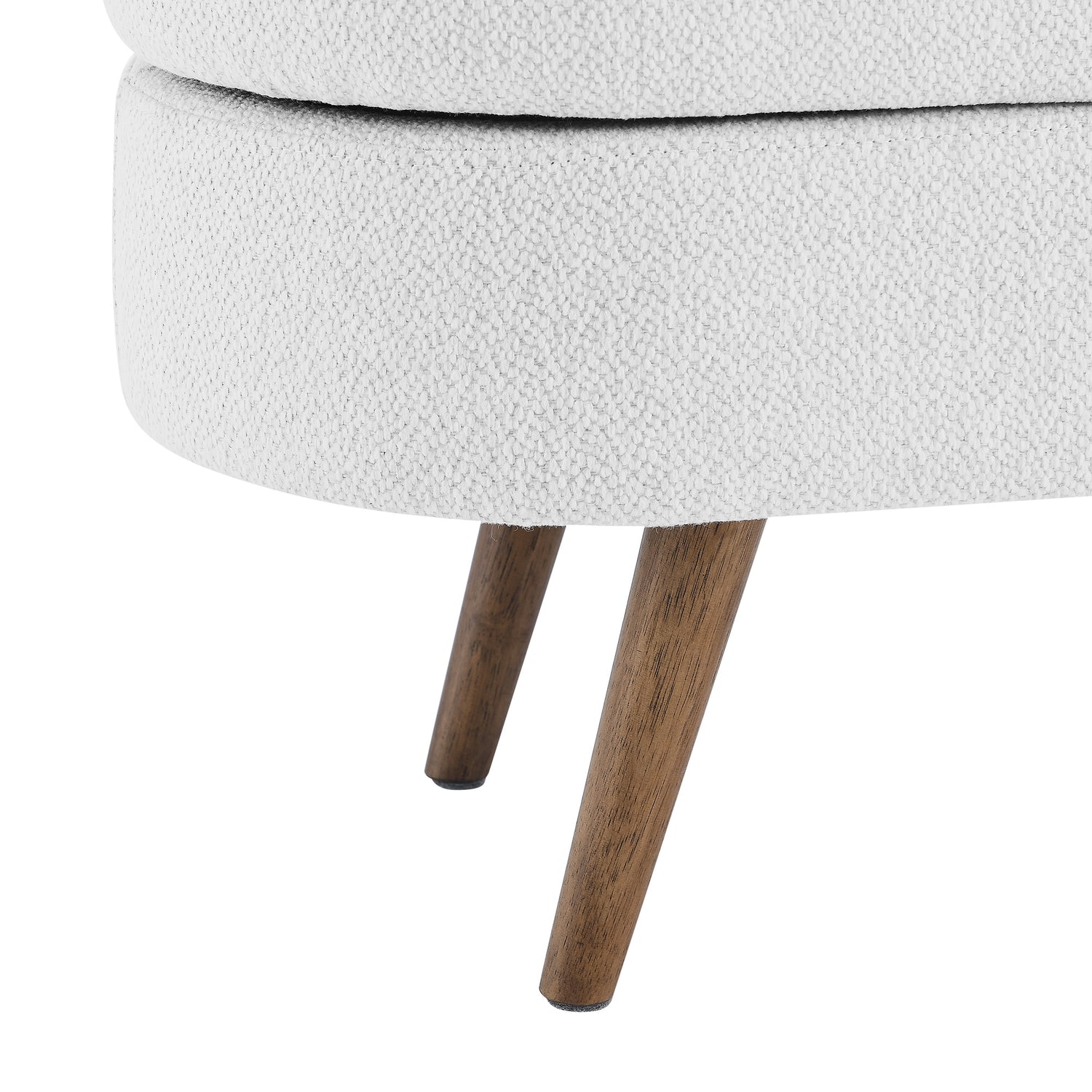 Ottoman Oval Storage Bench,Rubber Wood Legs,White(43.5&quot;x16&quot;x16&quot;)