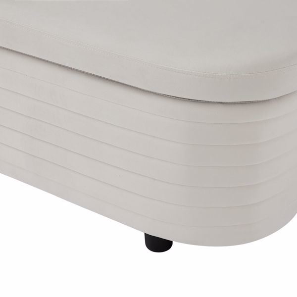 Multi-functional storage velvet material sofa bench-White velvet