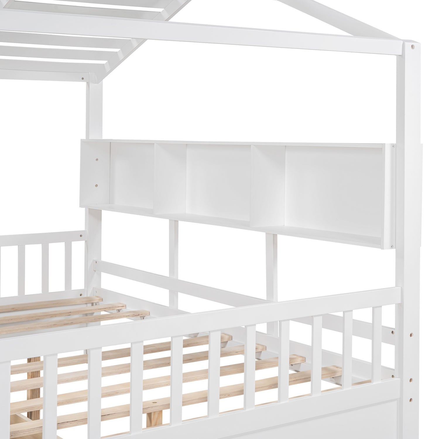 Wooden Full Size House Bed with 2 Drawers,Kids Bed with Storage Shelf