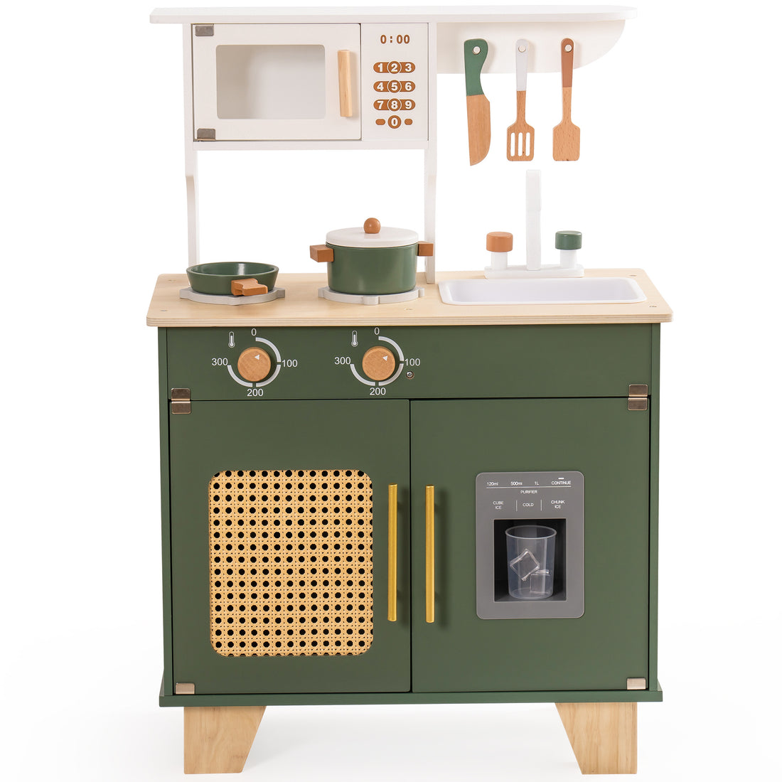 Bohemian style Vintage Green Kitchen Playset, Wonderful Gift for Boys&amp; Girls